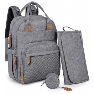 पोर्टेबल चेंजिंग पैड के साथ बहुउद्देशीय यात्रा बैक पैक बड़े यूनिसेक्स बेबी डायपर बैग बैकपैक