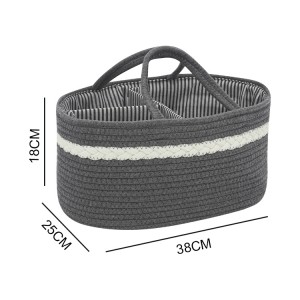 Quality Hanging Baby Diaper Nursery Storage Basket Cotton Rope Diaper Bags Caddy Organizer