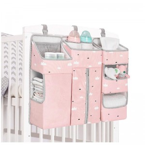 Baby Hanging Diaper Stacker Nursery Caddy Organizer para sa Cribs Playard Baby Essentials Storage