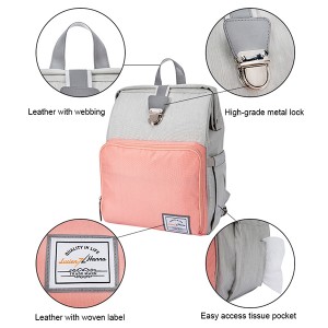 Velkokapacitní plenkový batoh Dětská taška na plenky, Voděodolná multifunkční taška pro těhotné pro maminku tatínka