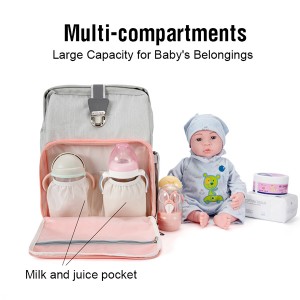 Motxilla de bolquers de gran capacitat Bossa de bolquers per a nadons, bossa de maternitat multifunció resistent a l'aigua per a mare pare