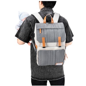 Večfunkcijska nepremočljiva torba za plenice, torba za čez ramo Mummy Baby Bag, nahrbtnik za plenice z USB-jem
