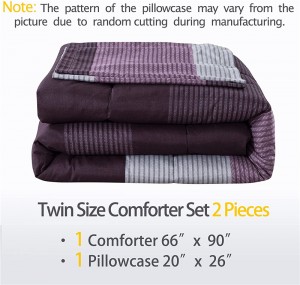 Setịpụ nkasi obi Set, Iberibe 3(1 nkasi obi na 2 ohiri isi), Soft Microfiber ala Alternative Comforter bednd Set with Corner Loops