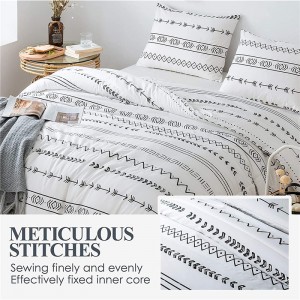 Wholesale Discount China Fashion Homes Patchwork Printed Quilt and Bedspread Set Quilt with Black White Check Print