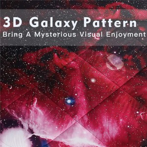 3D Galaxy Trøster, 3 deler (1 Galaxy Trøster, 2 putetrekk), Universe Outer Space Dyne, Mikrofiber Sengesett for Boy Girl Kid Tenåring