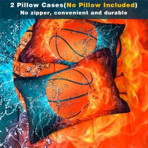 Basketball Comforter Twin, 3 ცალი (1 Basketball Comforter, 2 Pillowcase) სპორტული მიკროფიბერი კალათბურთის დამამშვიდებელი კომპლექტი თეთრეულის ნაკრები ბავშვებისთვის, ბიჭებისთვის, მოზარდებისთვის