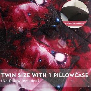 3D Galaxy Comforter, 3 stikken (1 Galaxy Comforter, 2 Pillowcase), Universe Outer Space Comforter, Microfiber Bedding Set foar Boy Girl Kid Teen