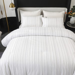 Voninkazo White Stripe Comforter Set