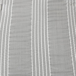 ຊຸດຜ້າປູບ່ອນນອນ Seersucker Striped Queen Comforter (90×90 ນິ້ວ), 3 ຕ່ອນ- ຜ້າປູຜ້າໄມໂຄຣໄຟເບີ 100% ນ້ຳໜັກເບົາ 100% ພ້ອມປ໋ອງໝອນ 2 ອັນ, ຊຸດຜ້າປູບ່ອນນອນຕາມລະດູການ, ສີຂີ້ເຖົ່າ.