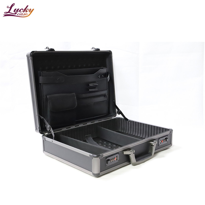 Aluminium Koffer mat Kombinatiounsschloss Aluminiumlegierung Portable Laptop Koffer