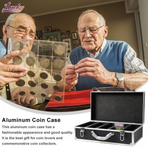 Aluminium muntstuk aluminium stoor boks vir 100 gesertifiseerde munte