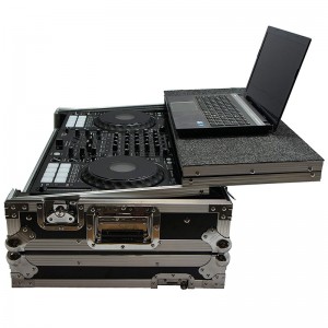 DJ Flight Case ak Glide Laptop kanpe wout konpatib ak Numark NV