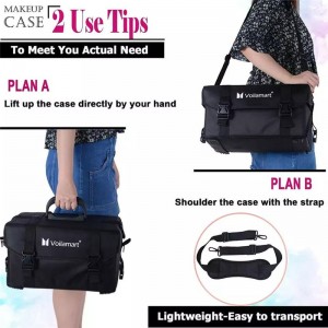 2 in 1 Trolley Rolling Makeup Bag Travel Cosmetic Train Cases