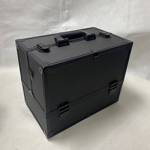 Makeup Train Case Professional Adjustable – 6 Trays Cosmetic Cases Makeup Storage Organizer Box nga adunay Lock ug Compartments