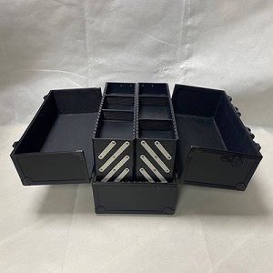 Калъф с влак за грим Професионален регулируем – 6 тави Козметични кутии Кутия за съхранение на грим Органайзер с ключалка и отделения