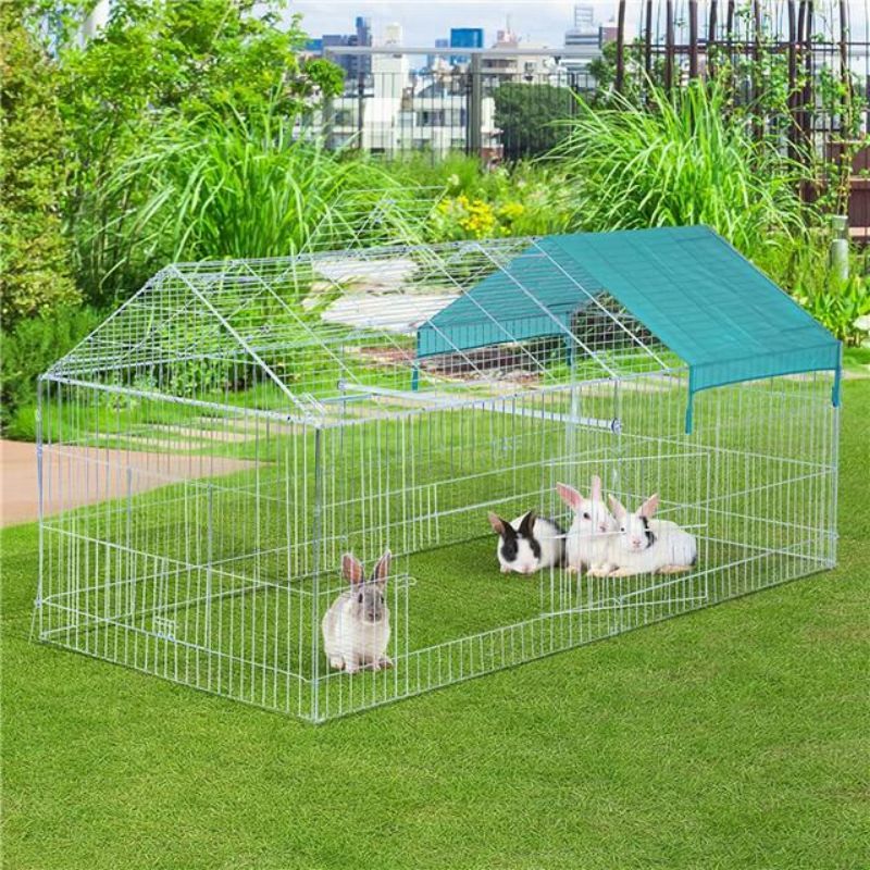 Wholesale Outdoor Metal Chicken Coop Run Enclosure Cage nga adunay Cover para sa mga Manok