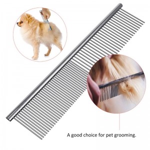 Stainless hlau Pet Grooming Comb