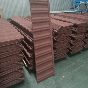 Steel Corrugated Sheet Roofing Stone Dilapisi gendheng gendheng Nosen jinis gendheng gendheng