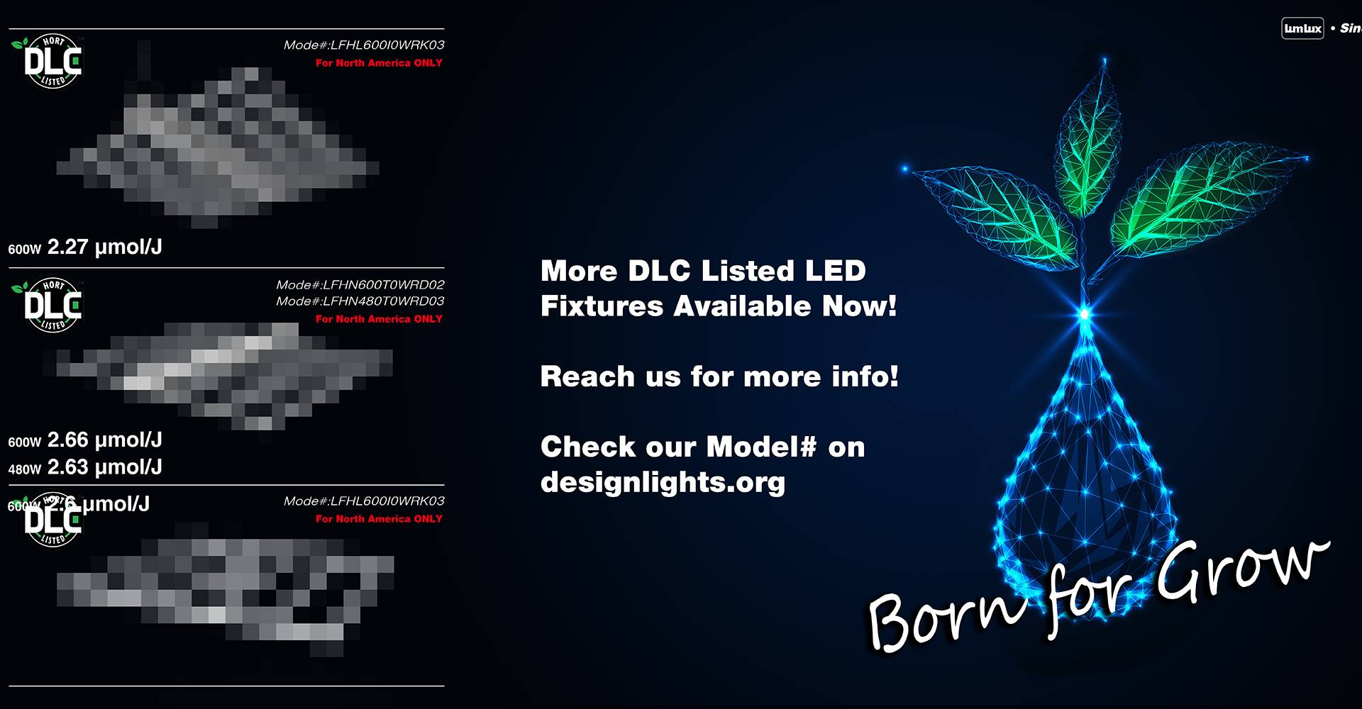 More DLC Listed LED Grow Light Fixtures Available Now