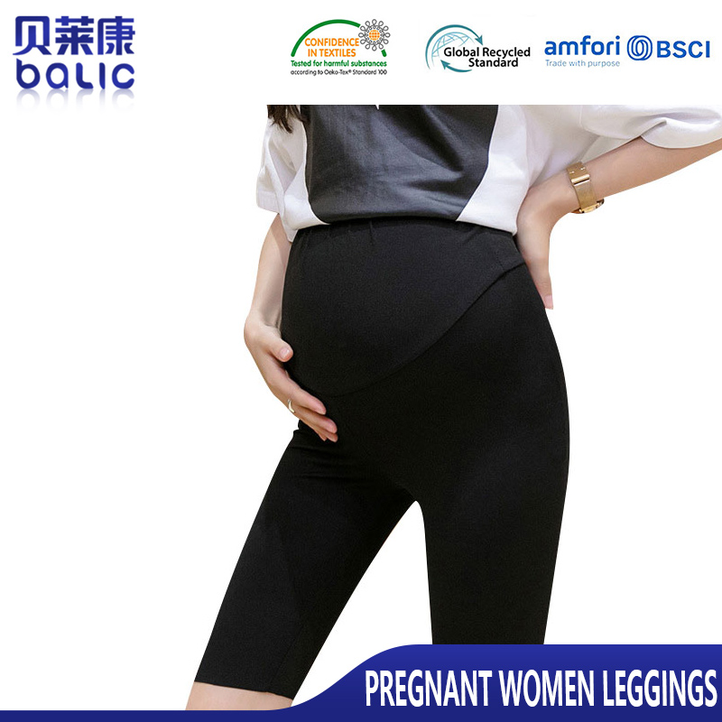 High-waisted Abdominal Support Leggings  for Maternity BLK0032