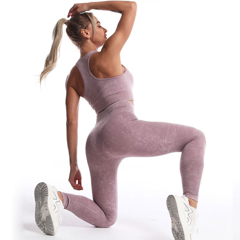 Crop Top And Leggings Yoga Set For Women Sports BLK0036 Featured Image