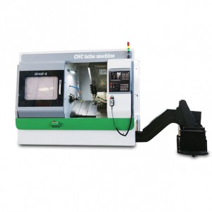CK46P високо прецизна автоматска бедем cnc машина за струг за вртење на коси кревет со живи алати