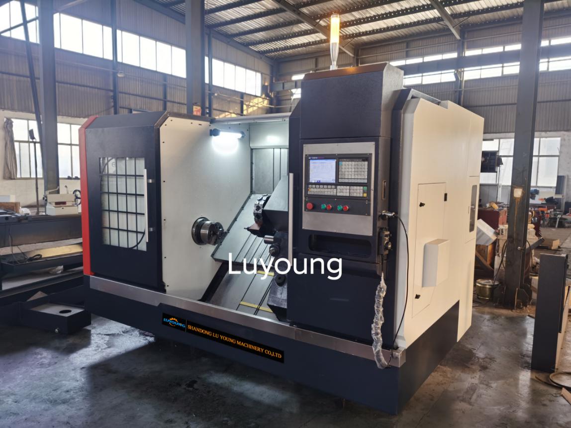 High quality Cnc slant bed lathe machine with 12 station living turret