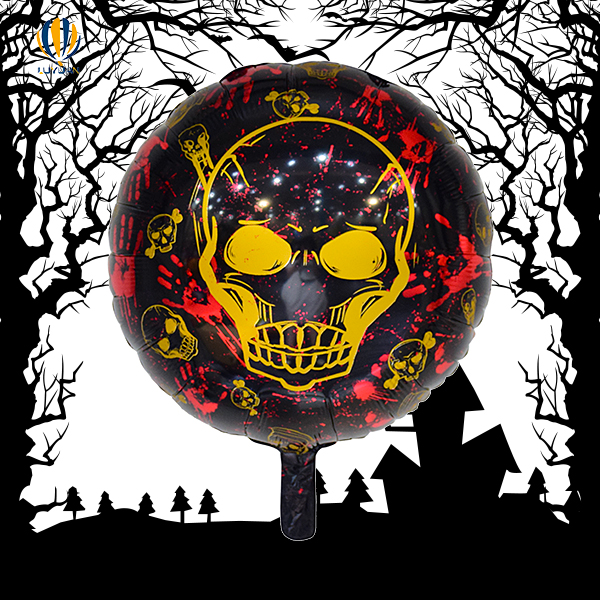 Μπαλόνι από αλουμινόχαρτο 18″ Στρογγυλό Skeleton Blood Fingerprint Party Decoration