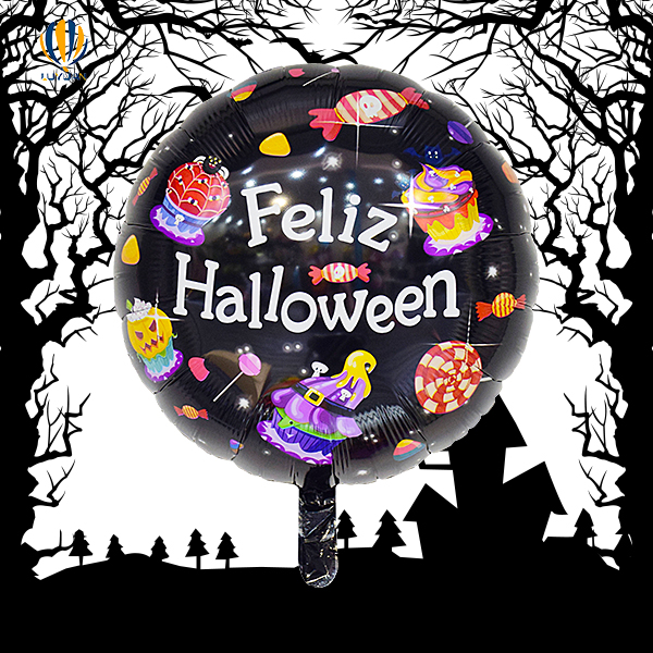 18″ Okrągły balon foliowy Feliz Feliz Halloween Party Decoration
