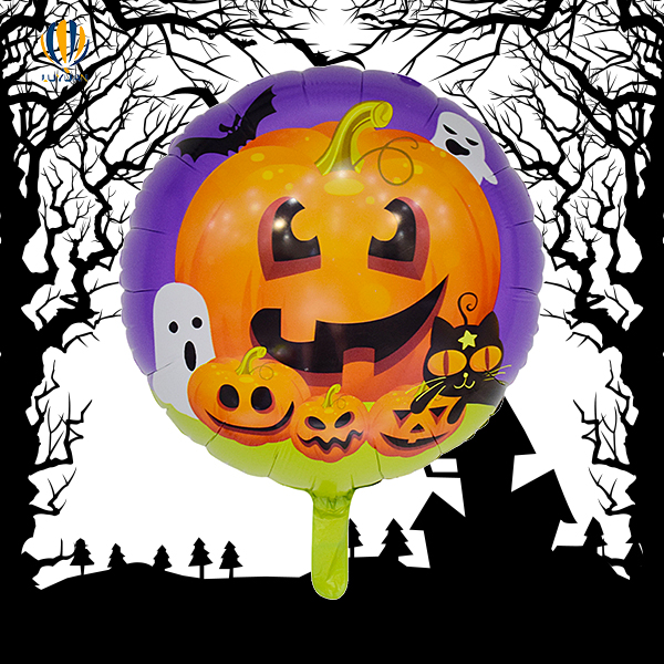 18″ Round Halloween jumbie pumpkins Dekorasyon na foil balloon