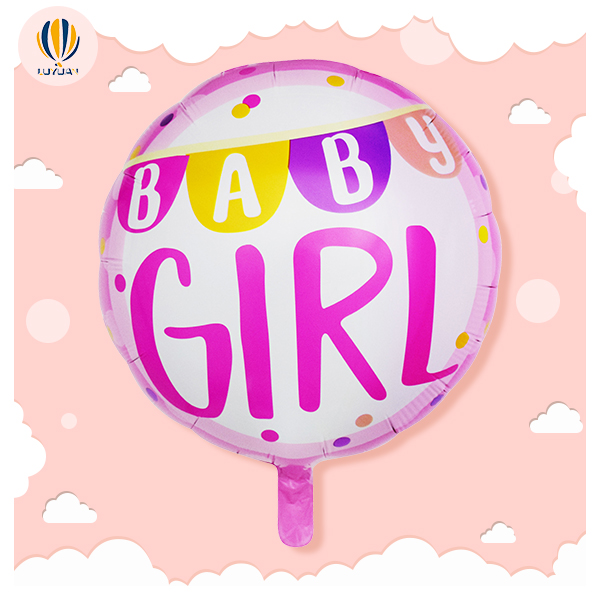 YY-F0491 18-palcové dievčatko okrúhleho tvaru s farebným fóliovým balónom s vlajkou