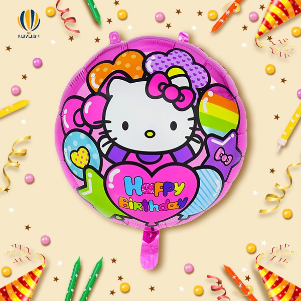 YY-F0111 18” Round Shape Happy birthday KT And Heart
