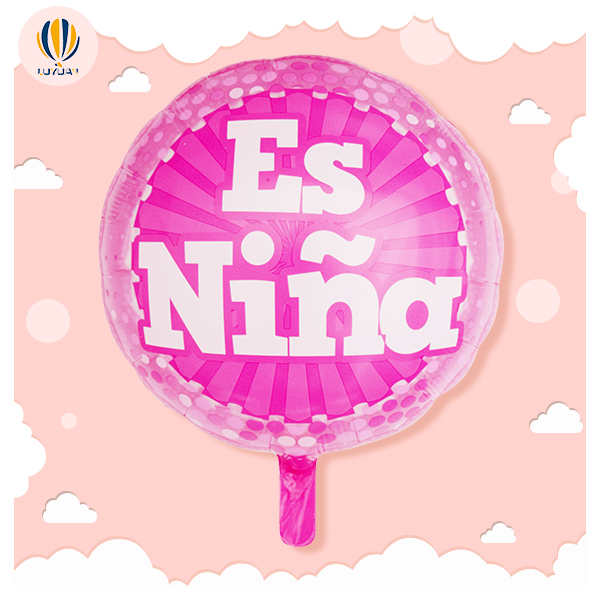 YY-F0567 18" Тркалезна форма транспарентна Es Nina со балон од фолија за лижавче