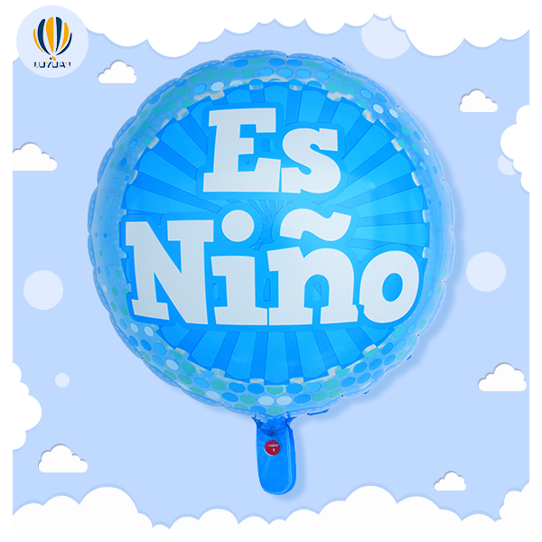 YY-F0568 18" rund form gennemsigtig Es Nino med slikkepind folieballon