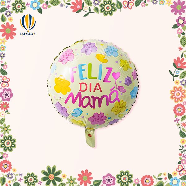 Balão Foil redondo 18″ Feliz dia Mama Flor e borboleta