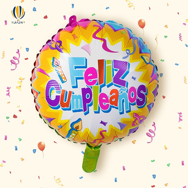 Balon od folije Feliz Cumpleaños okruglog oblika od 18 inča sa svijećom