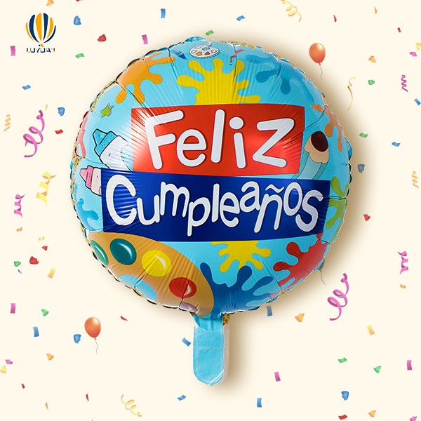 18-инчов фолиен балон с графити Feliz Cumpleaños с кръгла форма