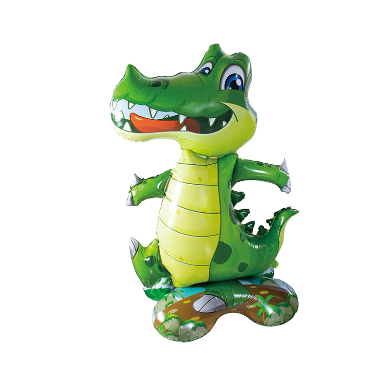 Vakarėlio puošmena Animacinis krokodilas, stovintis airlooz folijos balionas