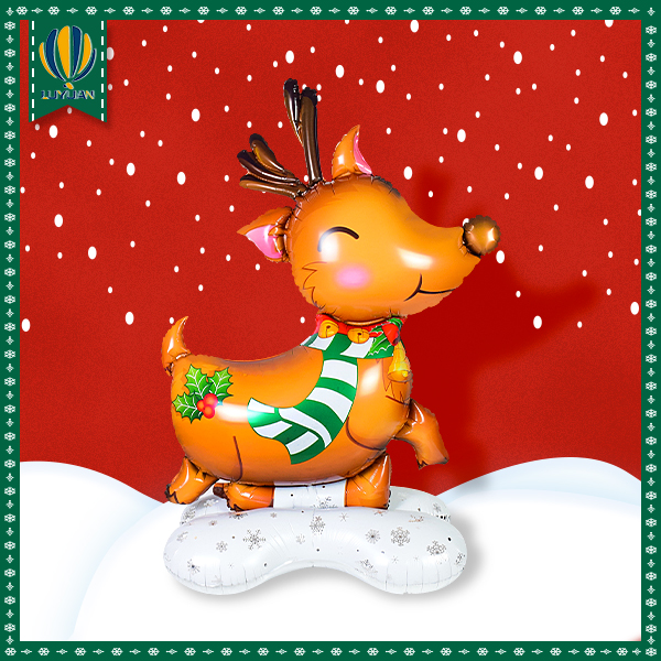Decoración de festa Cartoon Christmas Elk de pé Airlooz globo de aluminio