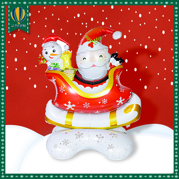 Party Decoration Kisimusi Sled Santa Claus akamira airlooz foil balloon