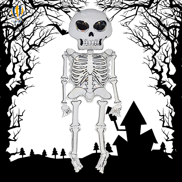 פופולרי ליל כל הקדושים Terrible Skeleton Man מעופף בלון נייר כסף