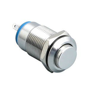 Interrupteur à bouton-poussoir métallique à verrouillage sans lumière de 12 mm