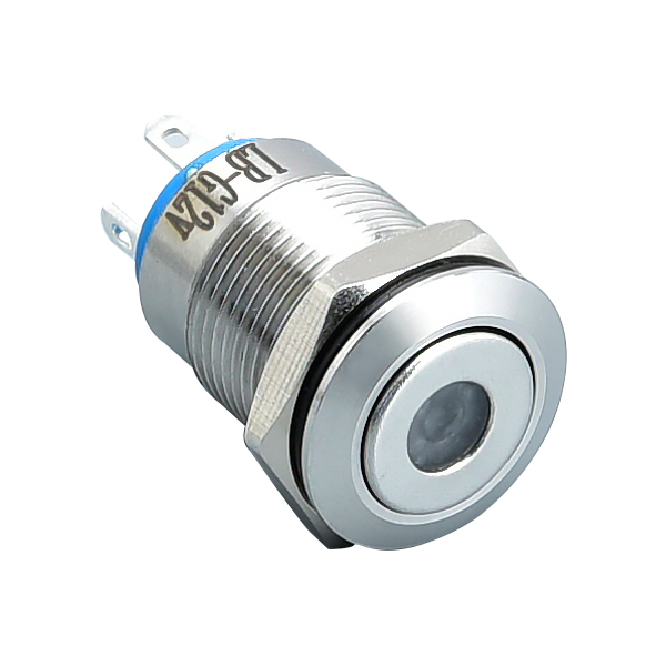 12 mm-es megvilágított nyomógombos kapcsoló Dot Light pillanatnyi fém nyomógombos kapcsolóval
