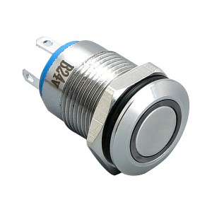 12mm płaska głowica pierścieniowa 4 piny chwilowy elektryczny metalowy przełącznik wciskany ze znakiem zasilania