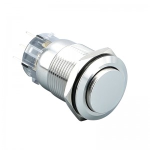 19mm elektroniczny podświetlany przycisk wodoodporny metalowy przełącznik wciskany z diodą LED