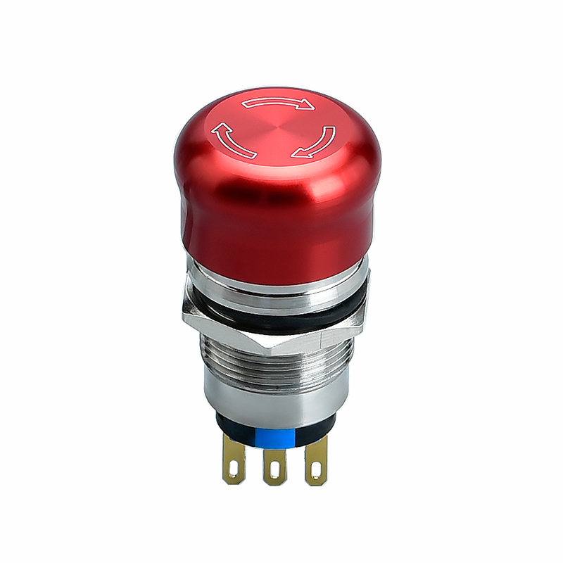 Interruptor de botón de parada de emerxencia de cogomelo de 19 mm