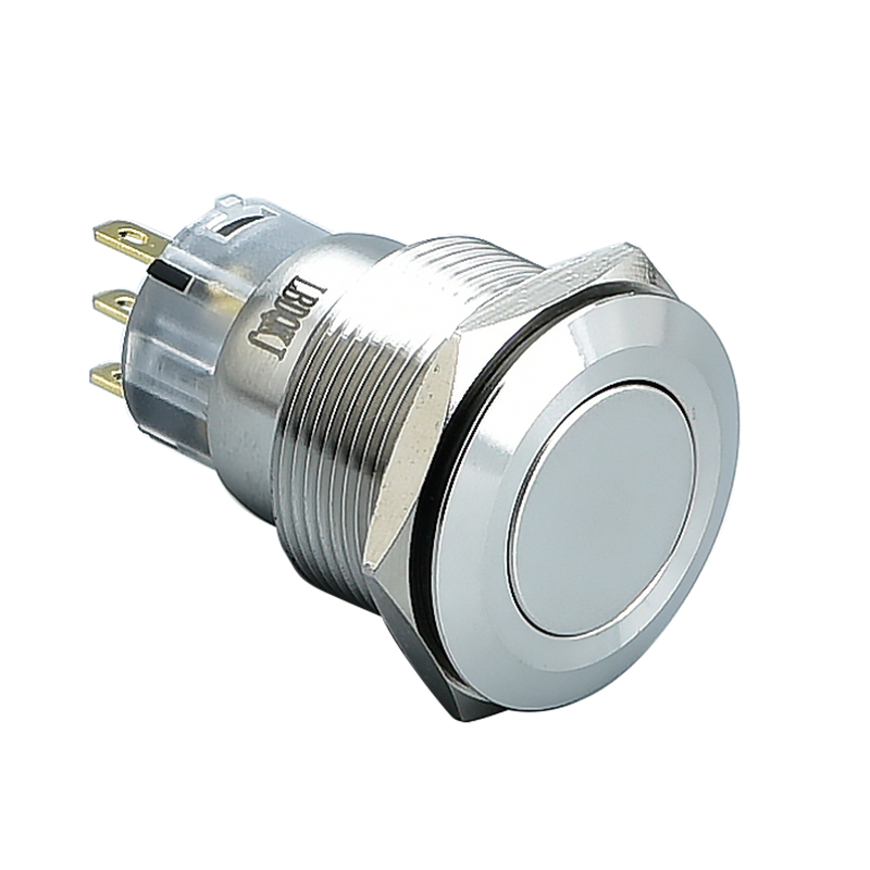 22mm 304SS 1NO1NC three pins without light metal push button switches sliver point button switch