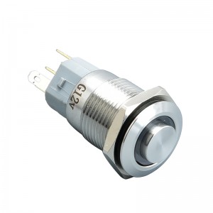 16 mm kovová plochá/vysoká vodotesná hlava s okamžitým/uzatváracím tlačidlom s LED svetlom
