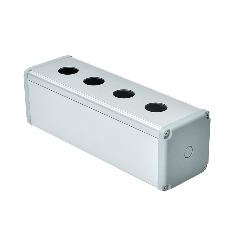 Cuatro agujeros sin caja de interruptor de botón de metal de aleación de aluminio resistente al agua 45*45