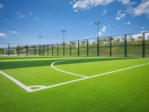 Césped artificial de fútbol de fútbol anti-UV de alta calidade en forma de S, SDS-5007 A+B